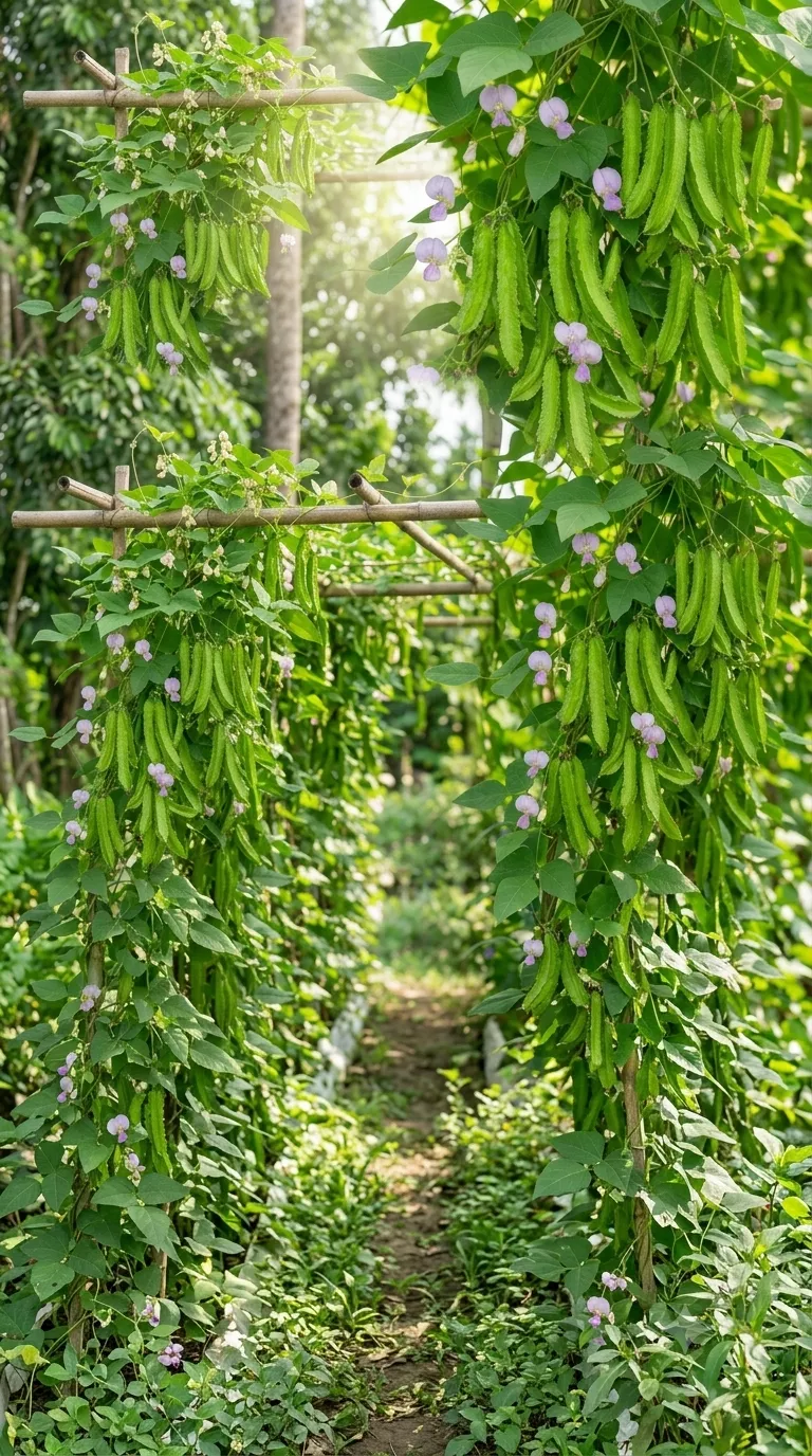 Giàn đậu rồng sai trĩu quả